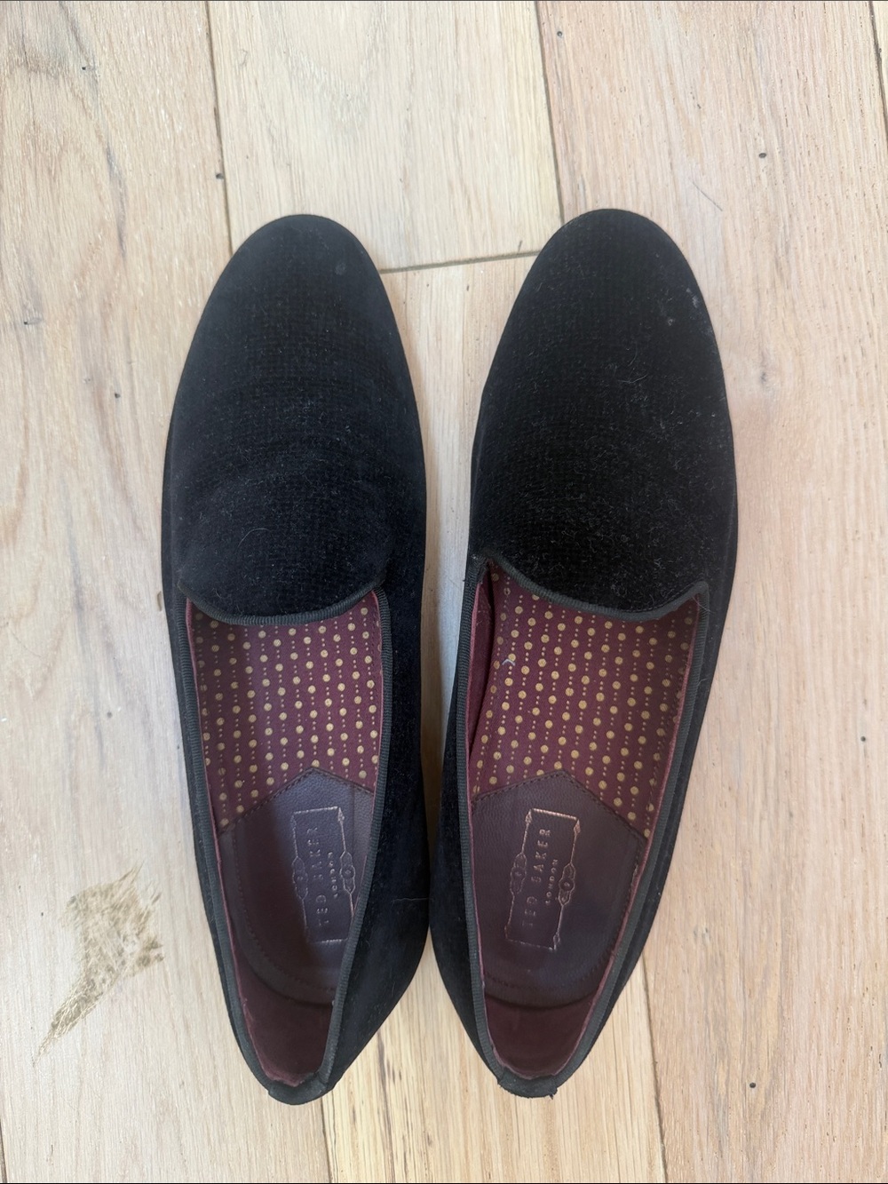 Ted Baker Black Velvet Slip-On Loafers